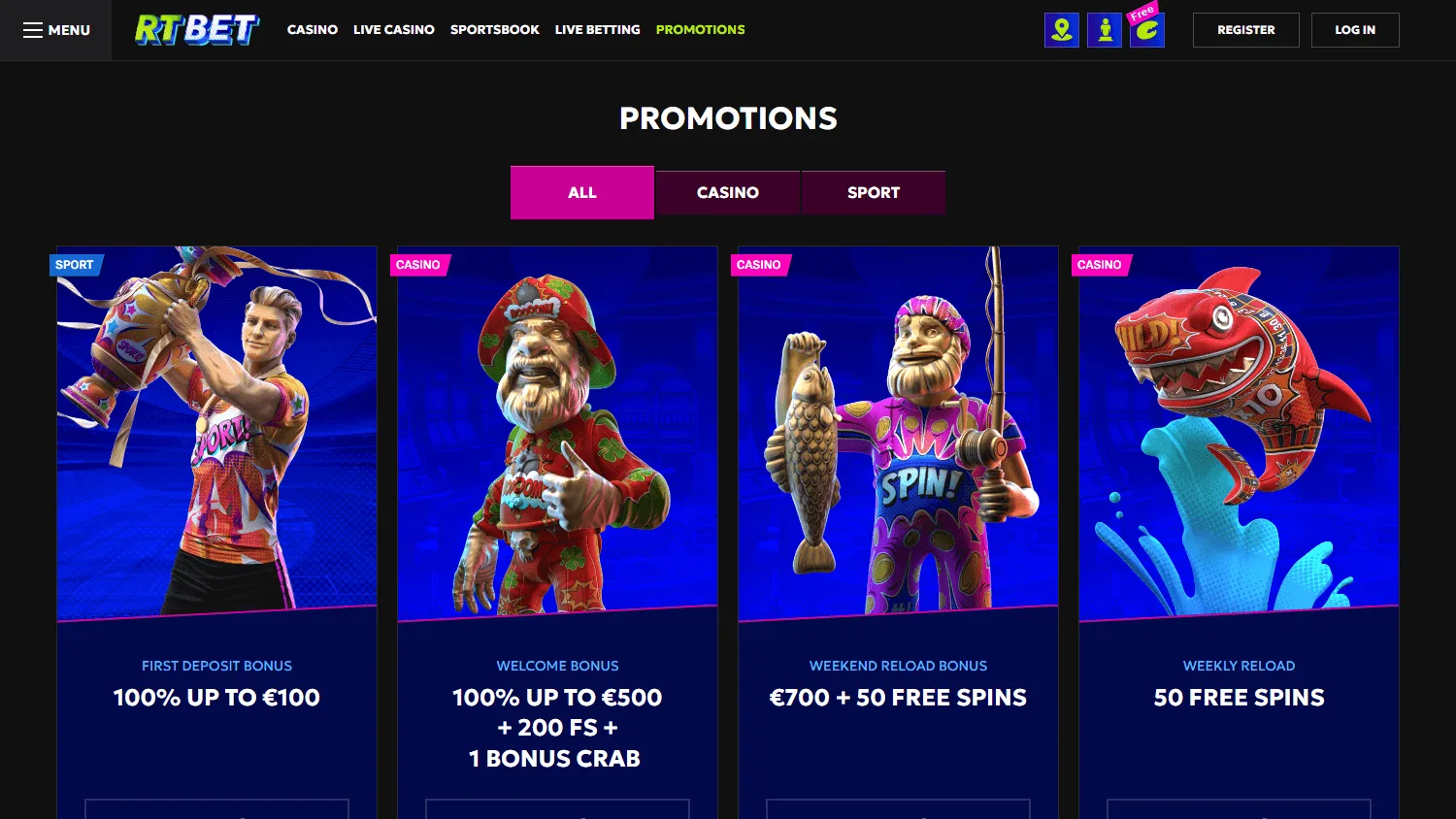 Rtbet Casino promotions experience on desktop